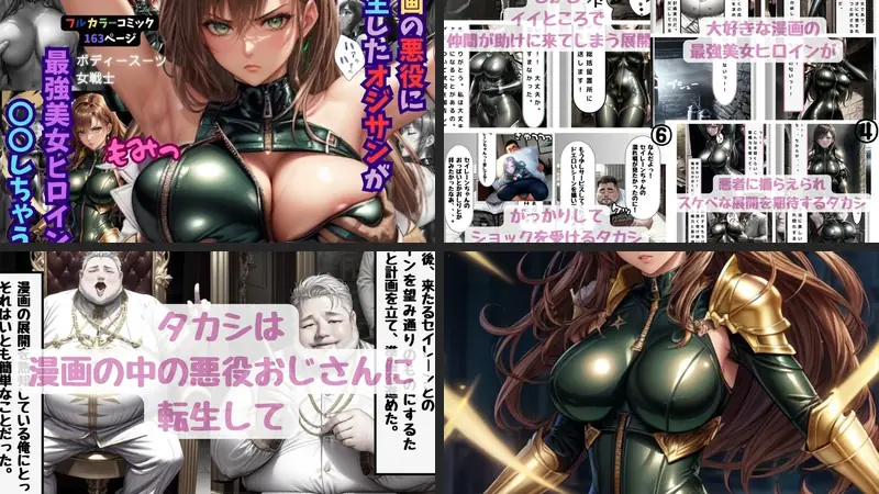 漫画の悪役に転生したオジサンが最強美女ヒロインに〇〇しちゃう話のエロアイキャッチ画像