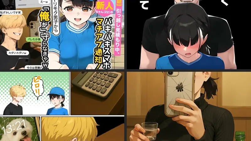 【実話】引っ越し見積もり中、新人ちゃん（22）のバキバキスマホにマチアプ通知！ヤリモク男子から「俺が」守らなきゃwwwのエロ画像